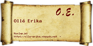 Ollé Erika névjegykártya