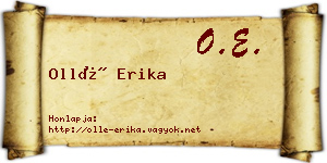Ollé Erika névjegykártya
